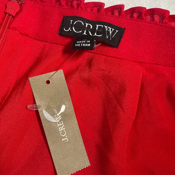 NWT J. Crew Pleated Maxi Skirt Drapey Georgette Womens 14 Candy Apple Red CG359 - Picture 11 of 13